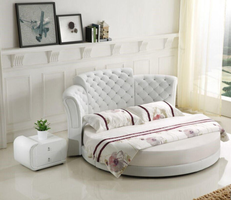 Round bed round design beds leather double luxury hotel frame sleep room