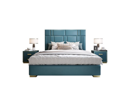 Luxury bedroom bed design, upholstered double hotel beds furniture 180x200