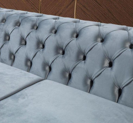 Modern three-seater Chesterfield furniture stainless steel polyester living room furniture