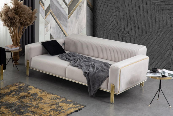 White three-seater sofa modern couch upholstered furniture living room furniture new