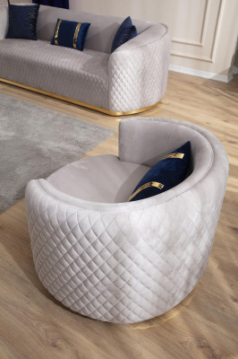 Modern armchair stainless steel furniture wing chair single-seater living room furniture