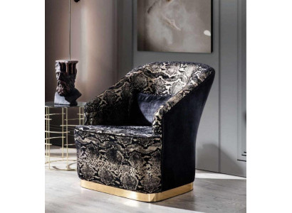 Modern luxury armchair wing chair single-seater living room furniture stainless steel