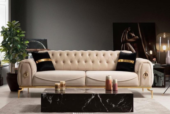 Chesterfield seating group luxury seating furniture upholstered furniture three-seater armchair