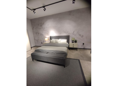 Modern bed + bench + 2x nightstands both functional and comfortable
