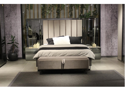 Luxury bedroom set bed + 2x nightstands complete room furniture new