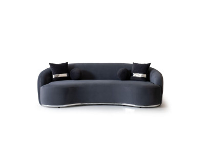 Designer Sofa 4-seater Black Sofas Couches Big XXL Seating Furniture 250cm