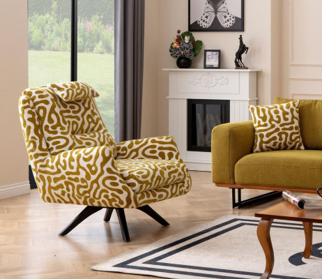 Modern green armchair living room seating textile luxury design furniture lounge