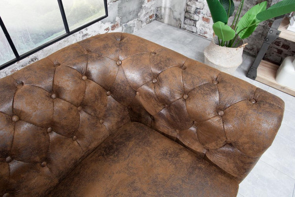 Chesterfield armchair TV couch 1 seater sofa textile fabric couches upholstery