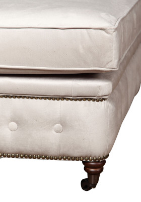 Club Footstool Lounge Ottoman Leather Textile Designer Ottoman Chesterfield