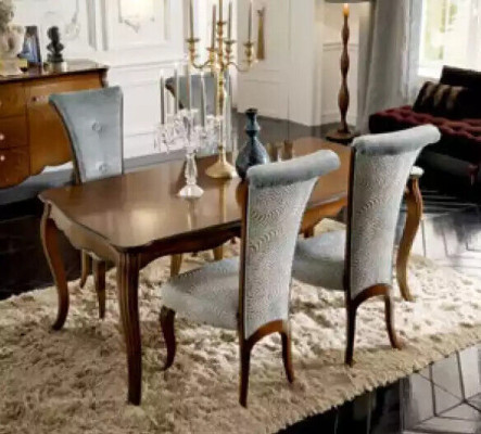 Complete Set Dining Table 4x Chairs Dining Room Set Group Wood Cabinet 7-piece