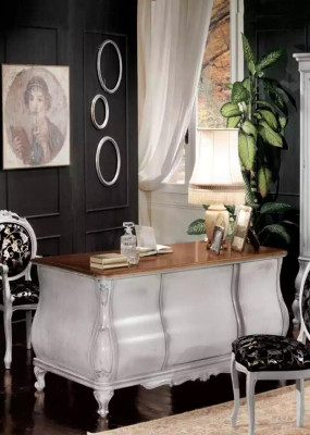 White office furniture desk bookshelf luxury table shelf furnishings