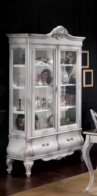 Classic dining room furniture dining table 4x chairs sideboard display cabinet luxury
