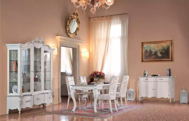 Classic dining room furniture dining set dining table 4x chairs dining group 7-piece set