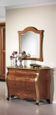 Complete bedroom set: bed, 2 bedside tables, wardrobe, dresser