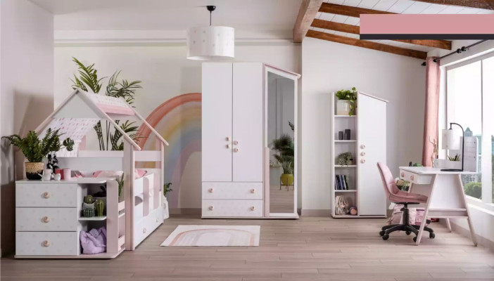 Design wardrobe wooden cabinet cabinet furniture wood mirror white new