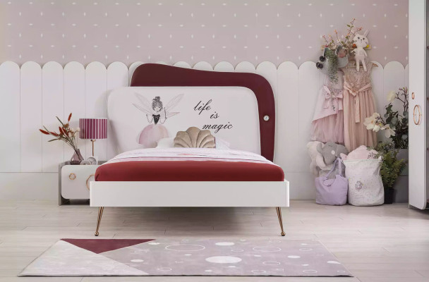 White children's bed girls' bed wooden furniture nightstand furniture set 2-piece set