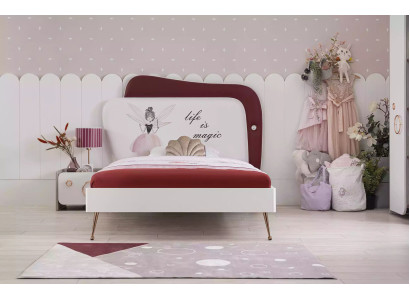 White children's bed girls' bed wooden furniture nightstand furniture set 2-piece set