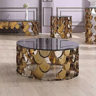 Black coffee table living room table designer stainless steel table gold table