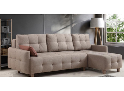 Beige corner sofa upholstery living area fabric sofas L-shaped set new
