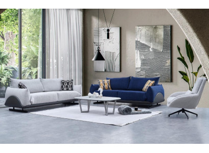 Living room sofa set designer 3-seater luxury armchair 3-piece couch set
