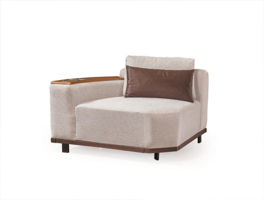 White corner sofa designer living room L-shaped couch upholstered furniture wooden frame