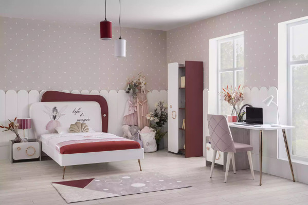 Children's furniture luxury children's room set bed desk shelf 4-piece