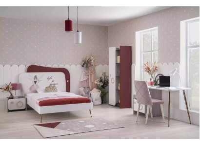 Children's furniture luxury children's room set bed desk shelf 4-piece