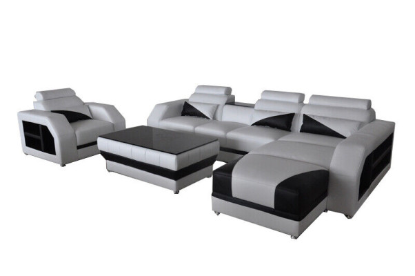 Design corner sofa couch upholstery suite automatic recline function sofa new leather