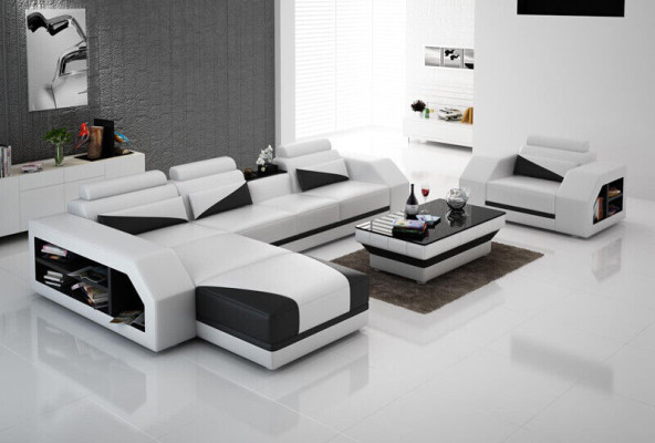Design corner sofa couch upholstery suite automatic recline function sofa new leather