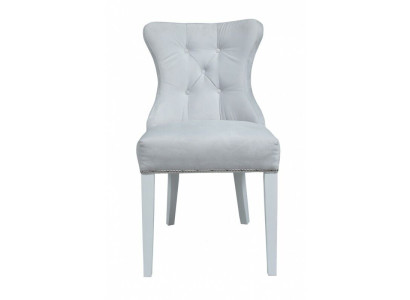 Designer gray x2 chairs Chesterfield hotel furniture upholstery group x2-piece set