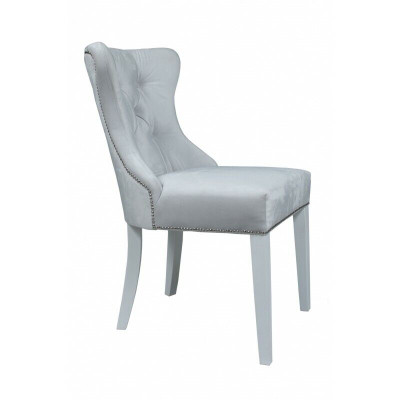 Designer gray x2 chairs Chesterfield hotel furniture upholstery group x2-piece set