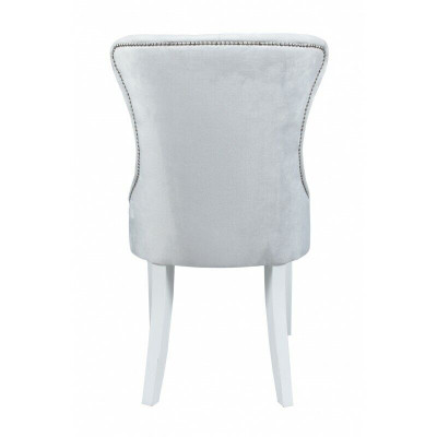 Designer grey chairs Chesterfield design upholstered chair set of 4