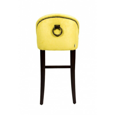 Yellow Bar Stool Set 6-Piece Set Fabric Seats Luxurious Seating Furniture