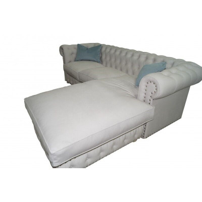 Sofa Velvet Corner Sofa Chesterfield Textile Fabric Corner Couch Upholstered Couch Corner Suite