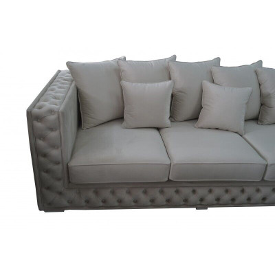 Chesterfield Design Sofa Corner Couch Upholstery Seat Corner Unit Modern Textile