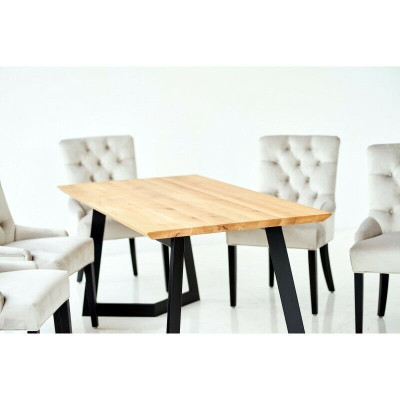 Design dining room table + 4 Chesterfield armchairs seating group chairs