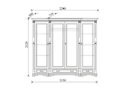 Classic cabinets wardrobe cupboard wall wardrobe solid colonial style O4D
