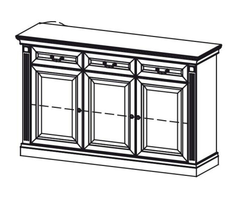 Classic dresser, chests of drawers, cupboard, cabinet, wall unit - Model BA-K3