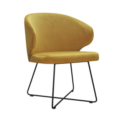 Modern armchairs group 8 chair set suite yellow upholstery armrest