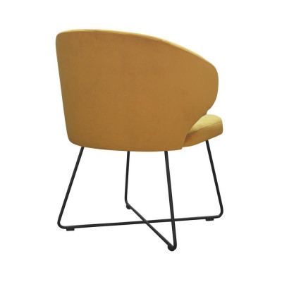 Modern armchairs group 8 chair set suite yellow upholstery armrest