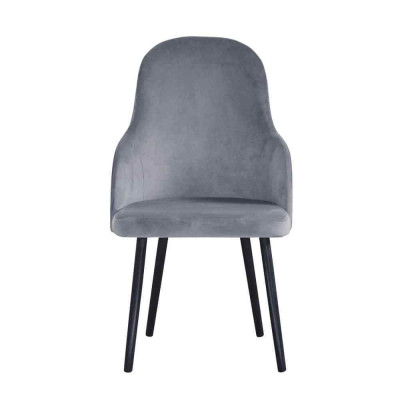 Modern armchairs set of 8 chairs suite gray upholstery with armrests