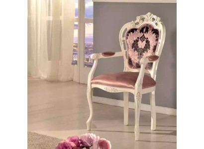 Chair with armrest dining chair wood classic furniture upholstery textile