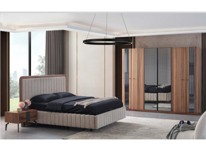 Exclusive bedroom set: bed, 2 bedside tables, and 4-piece wardrobe.