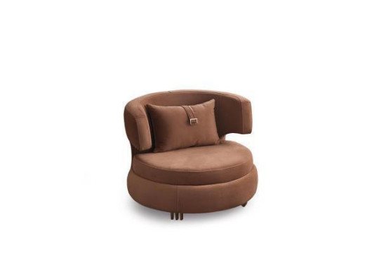 Luxury Armchair Living Room Upholstery Textile Furniture Brown Seat New Modern Design