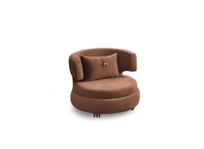 Luxury Armchair Living Room Upholstery Textile Furniture Brown Seat New Modern Design