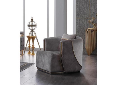Designer armchair living room luxury modern seat textile furniture upholstered armchair