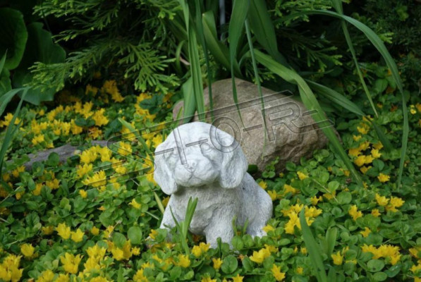 Garden decoration dog terrace stone figure figures decorative white statue