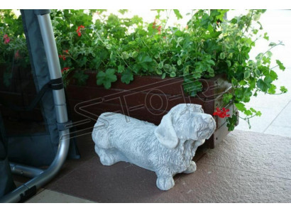 Garden decoration dog white patio stone figure figures decorative statue