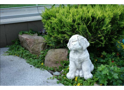 Garden decoration dog terrace stone white figurine statues decorative statue