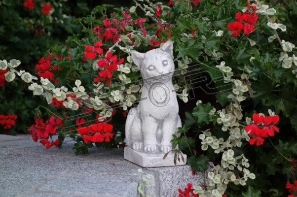 Garden Decoration Cat Decorative Terrace Stone Figurines Figure Statue